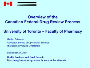 Drug Overview Process - University of Toronto