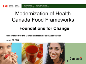 Responding to need for change - the Canadian Health Food