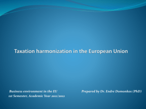 Taxation harmonization in the European Union