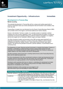 Development in Frances Bay - Why invest in the Northern Territory