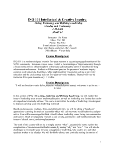 INQ 101 Intellectual & Creative Inquiry