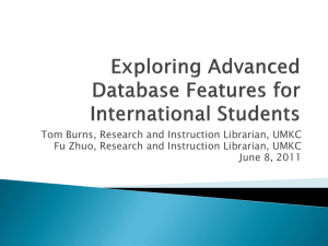 MOBIUS Conference 2011 advanced database features for