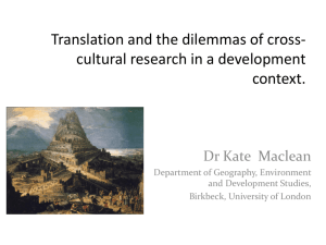Challenges in Cross-cultural field research: translation