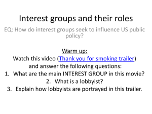 Interest groups and their roles