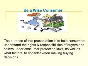 Be a Wise Consumer