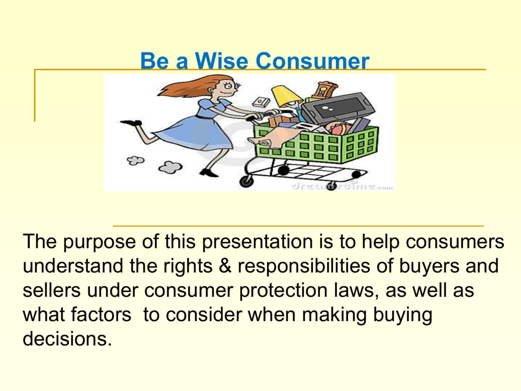 essay about wise consumer