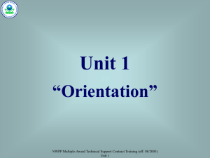 Unit 1 Orientation
