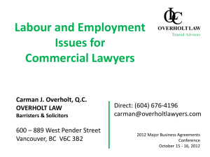 Labour and Employment Issues for Commercial