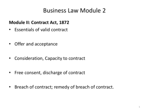 Law of Contracts - Amity