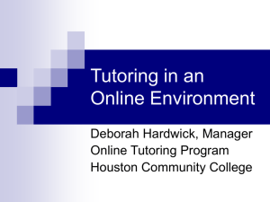 Tutoring in an Online Environment - WikiTutor