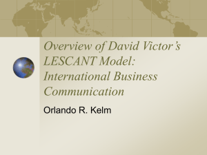 PowerPoint Presentation - Overview of David Victor's LESCANT Model