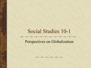 Social Studies 10-1 globalization intro
