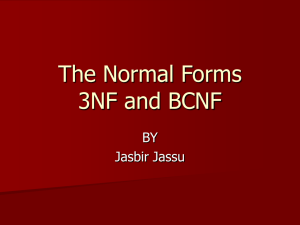 The Normal Forms 3NF and BCNF
