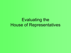 Evaluating the House of Representatives