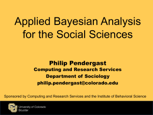 Applied Bayesian Analysis for the Social Sciences