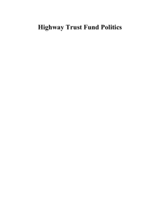 Highway Trust Fund Politics