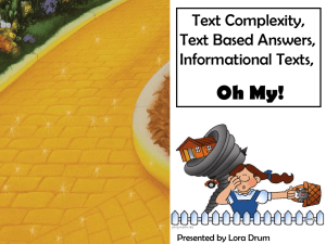 Text Complexity, Text Based Answers, Info Texts OH MY