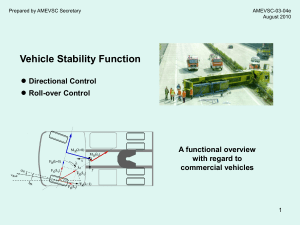 Vehicle Stability Function – functional overview Directional control