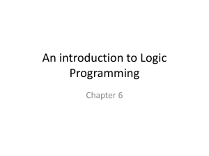 Chapter 6 - An introduction to Logic Programming