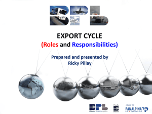 DAY1 EXPORT CYCLE Roles and Responsibilities