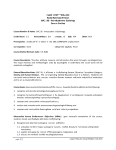 soc.101.outline.f2010 - Student Learning Outcomes (SLO)