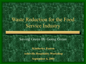 Waste Reduction in the Food Service Industry