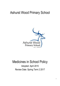 Medicines in School Policy - Ashurst Wood Primary School