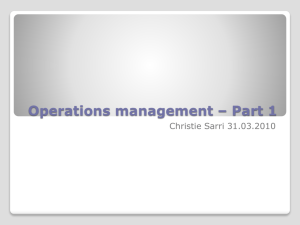 Operations management – Part 1