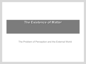 Week 1: Russell. "Our Knowledge of the External World