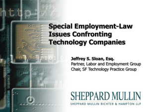 Special Employment-Law Issues Confronting Technology Companies