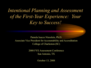 A Systematic Approach to FYE Planning and Assessment