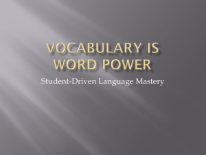 Student-Driven Vocabulary PPT