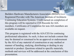 Why Specify Certified? - Builders Hardware Manufacturers Association