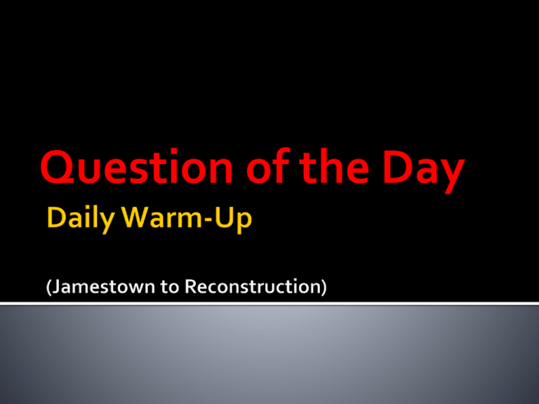 Daily Warm Up Valley View School District