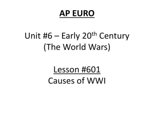 PPT 601 - Causes of WWI