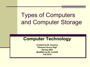 Types of Computers and Storage