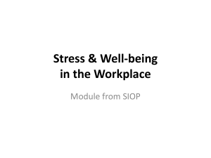 Stress & Well-being at Work - Society for Industrial and