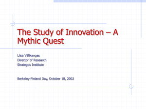 The Study of Innovation