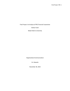 Final Project: PNC Final Project: An Analysis of PNC Financial