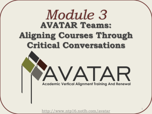 Training Module 3: AVATAR Teams, Aligning Courses Through
