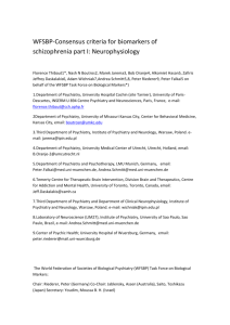 WFSBP-Consensus criteria for biomarkers of schizophrenia part I