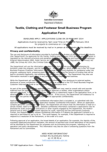 Textile, Clothing and Footwear Small Buisness Program