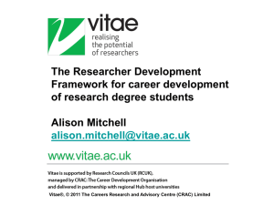 The Researcher Development Framework for career development