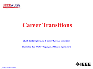 Career Transitions - IEEE-USA