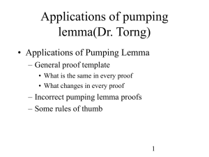 Pumpimg Lemma Application