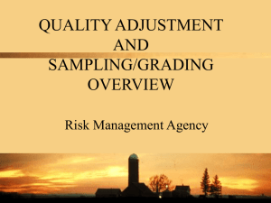 Quality Adjustments and Sampling Grading Overview