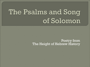 PPT Song of Solomon and Psalms