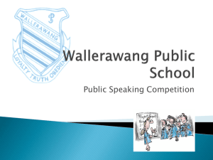Public Speaking PowerPoint - Wallerawang Public School