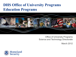 DHS Office of University Programs Education Programs