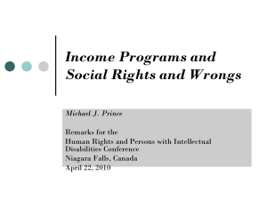 Income Programs and Social Rights and Wrongs